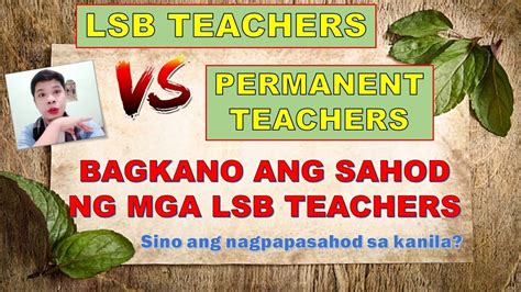 MAGKANO ANG SAHOD NG MGA LSB .